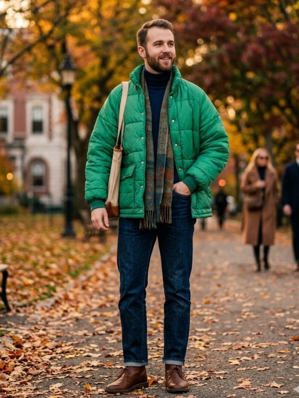 Vintage Big Smith Pikes Peak Quilted Puffer Jacket Green Mens XL